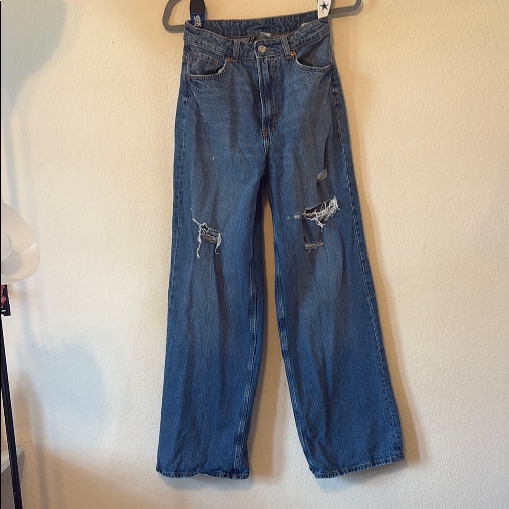 Classic Blue Distressed Women Jeans